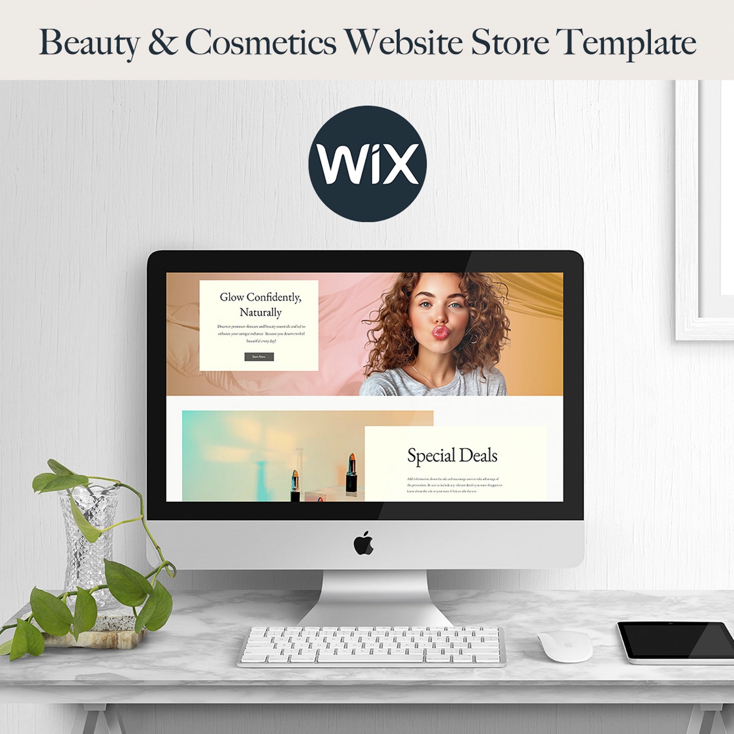 Wix Cosmetic Website Template for Cosmetic Studios, Makeup Artists, Cosmetics E-commerce Wix website, Make Up Website, Wix Studio Website