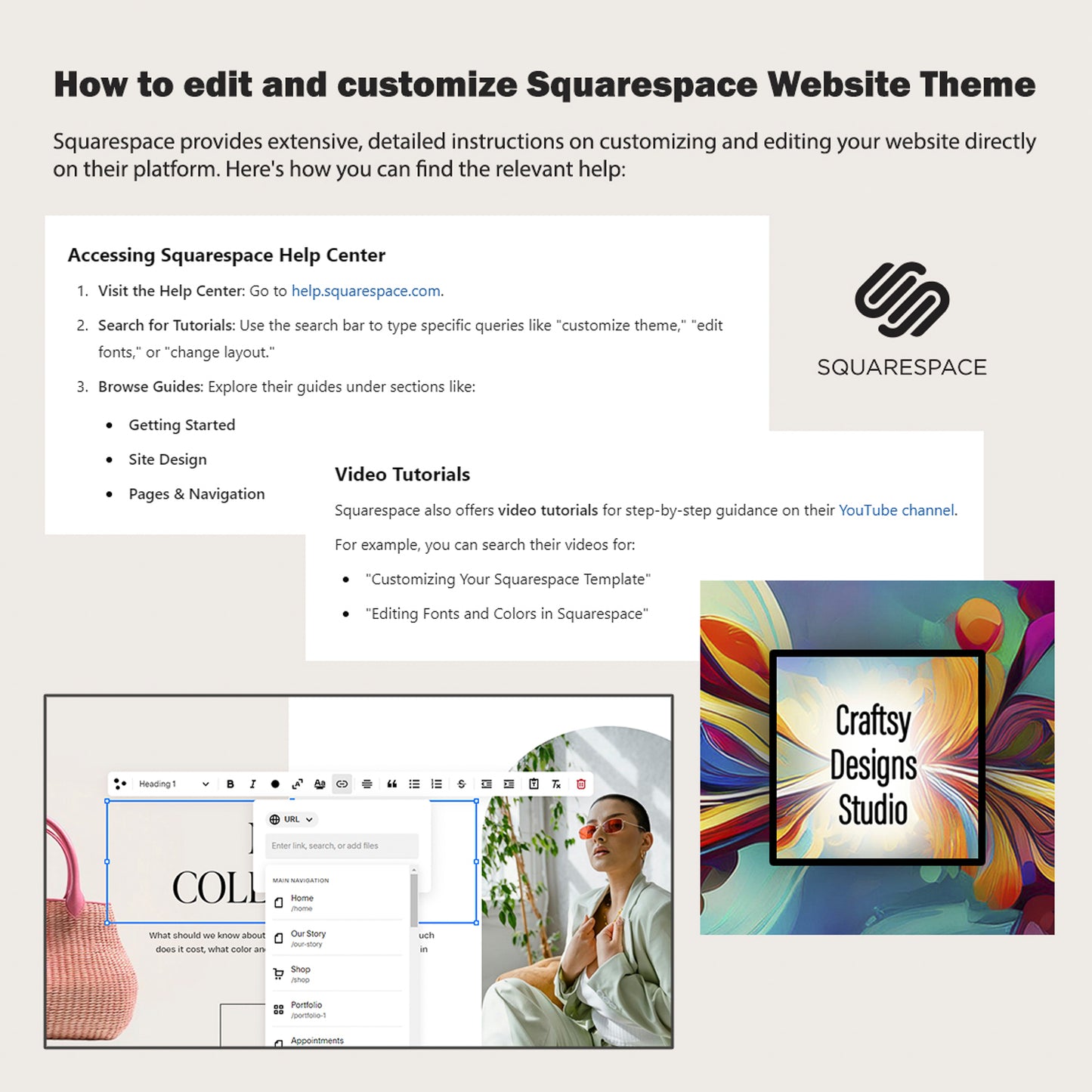 Squarespace Website Template for Coaching, Online Instructors, Stylists, and Creative Course Creators | Portfolio, Bookings, Appointments