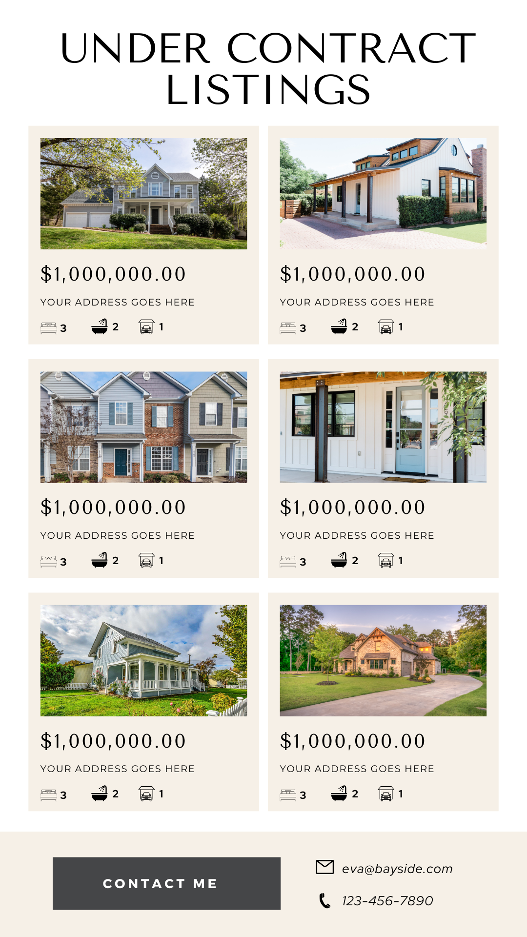 Realtor Digital Business Cards, Editable in Canva