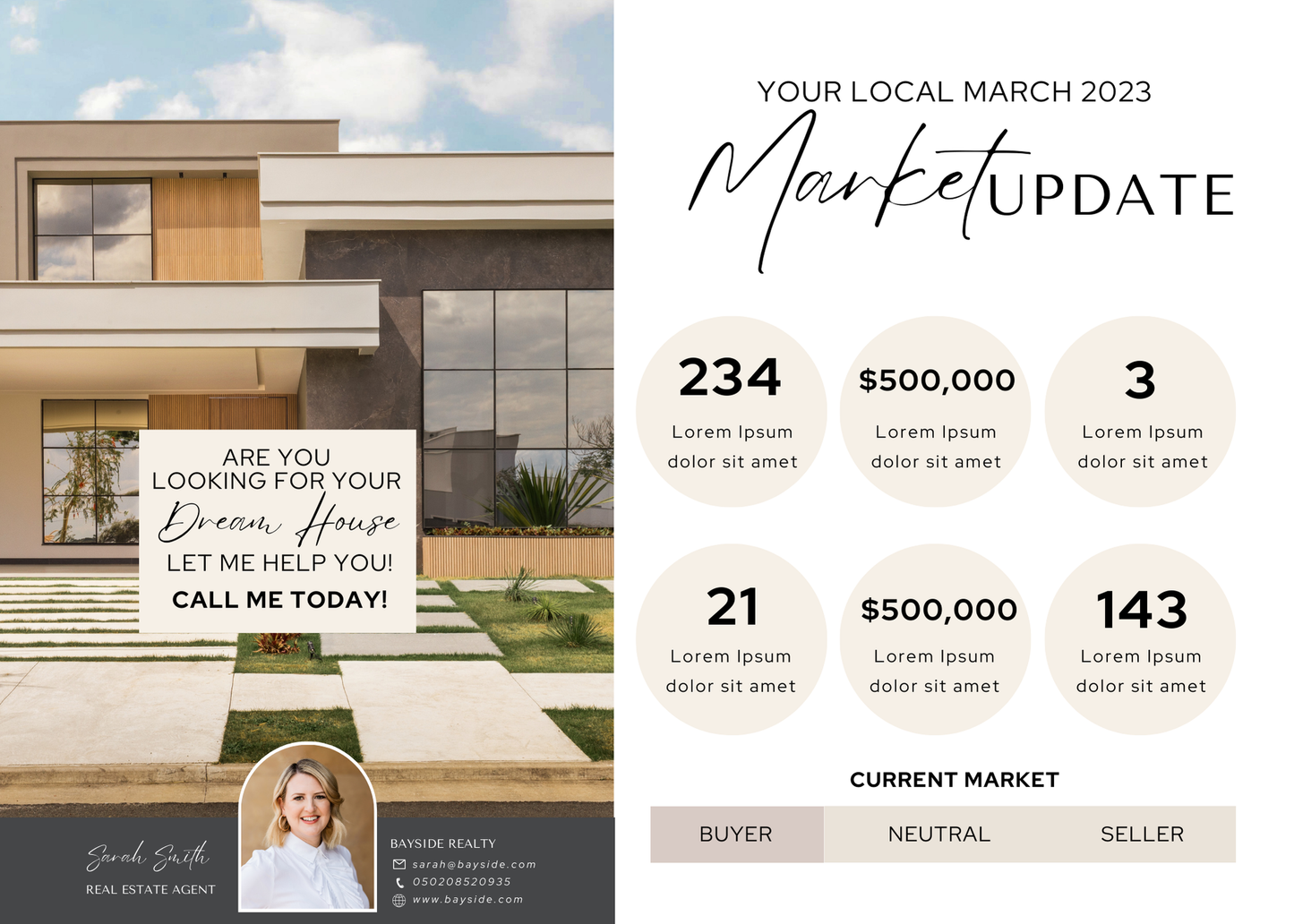 Realtor Post Cards Editable in Canva 5x7