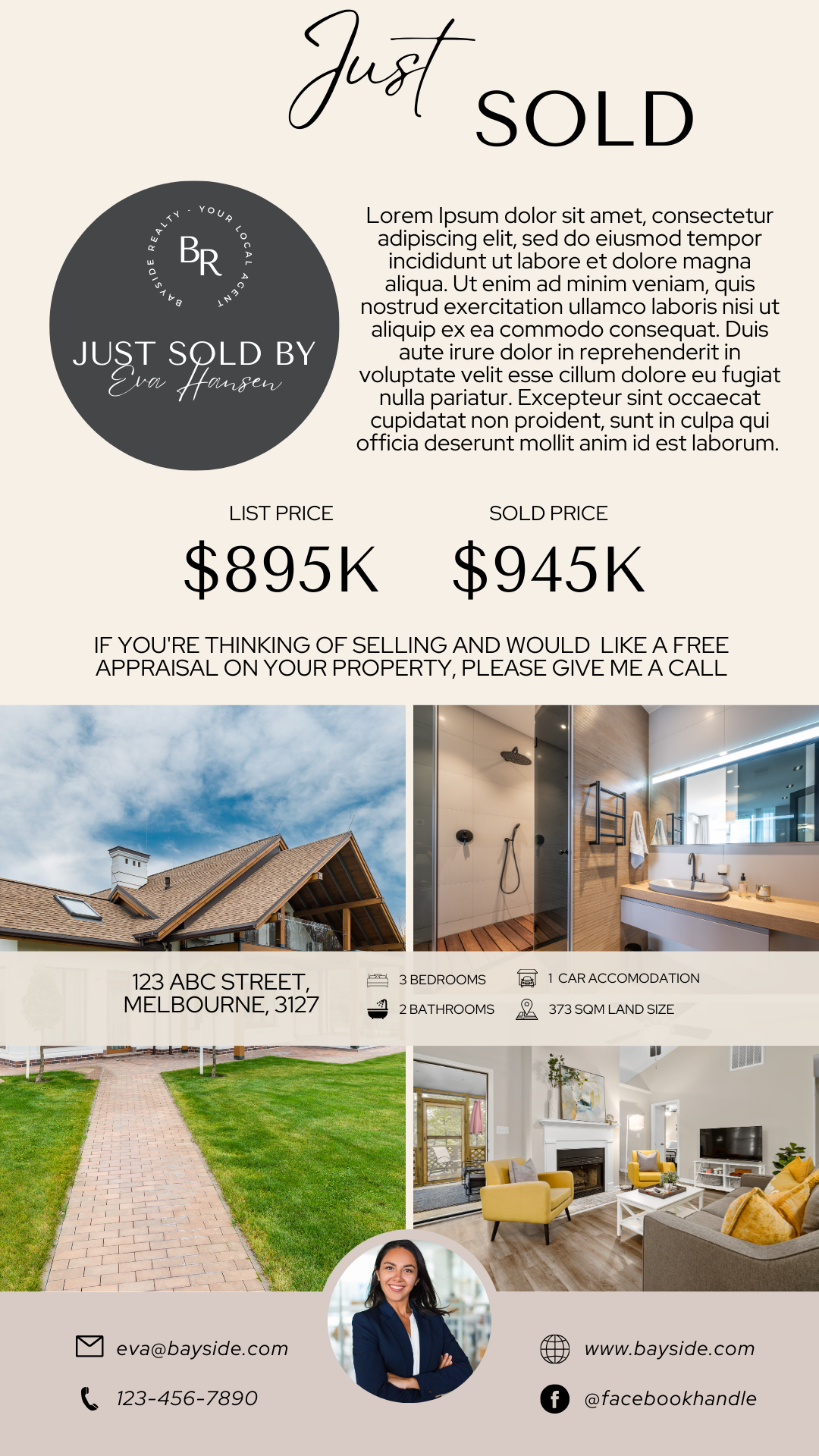 Realtor Digital Business Cards, Editable in Canva