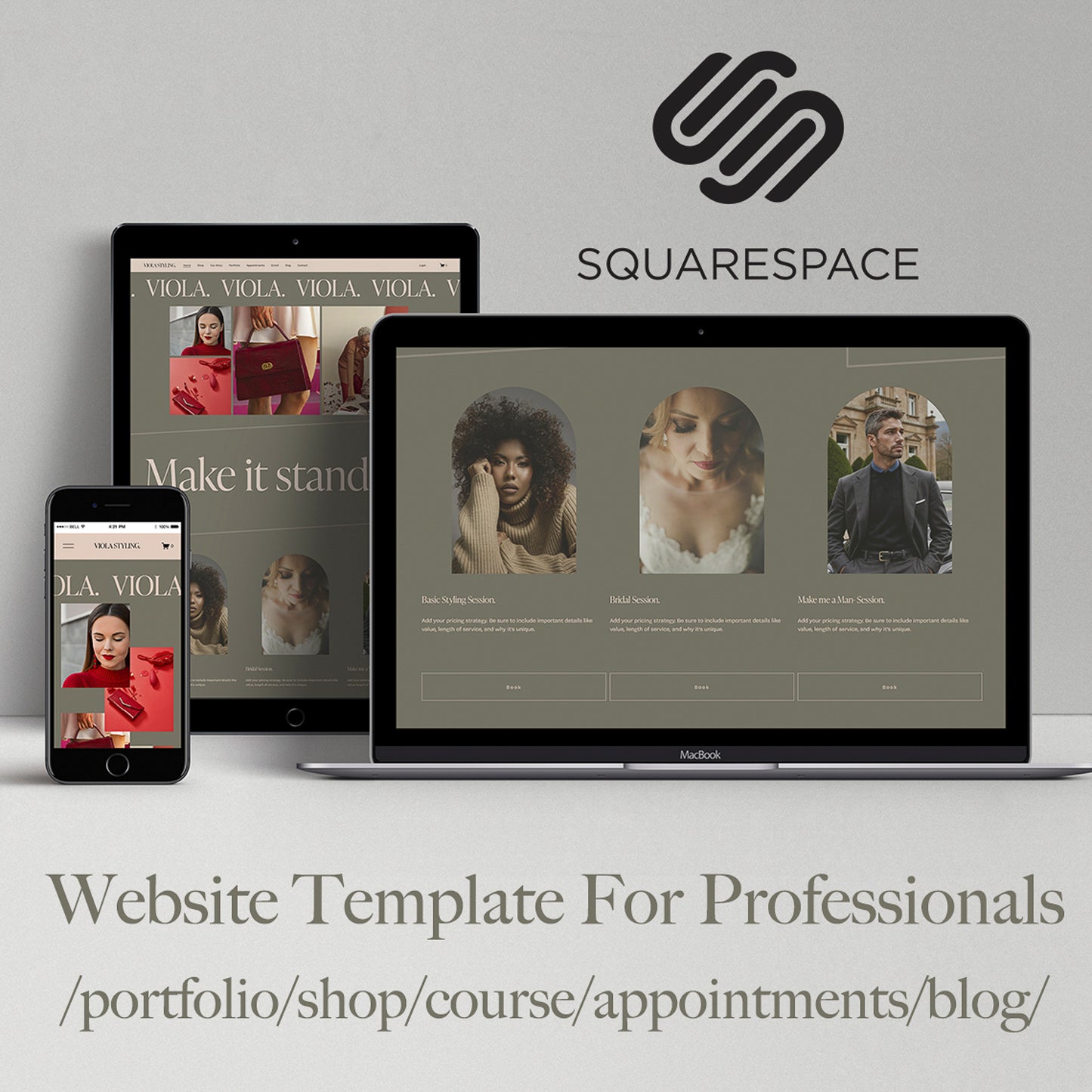 Squarespace Website Template for Coaching, Online Instructors, Stylists, and Creative Course Creators | Portfolio, Bookings, Appointments