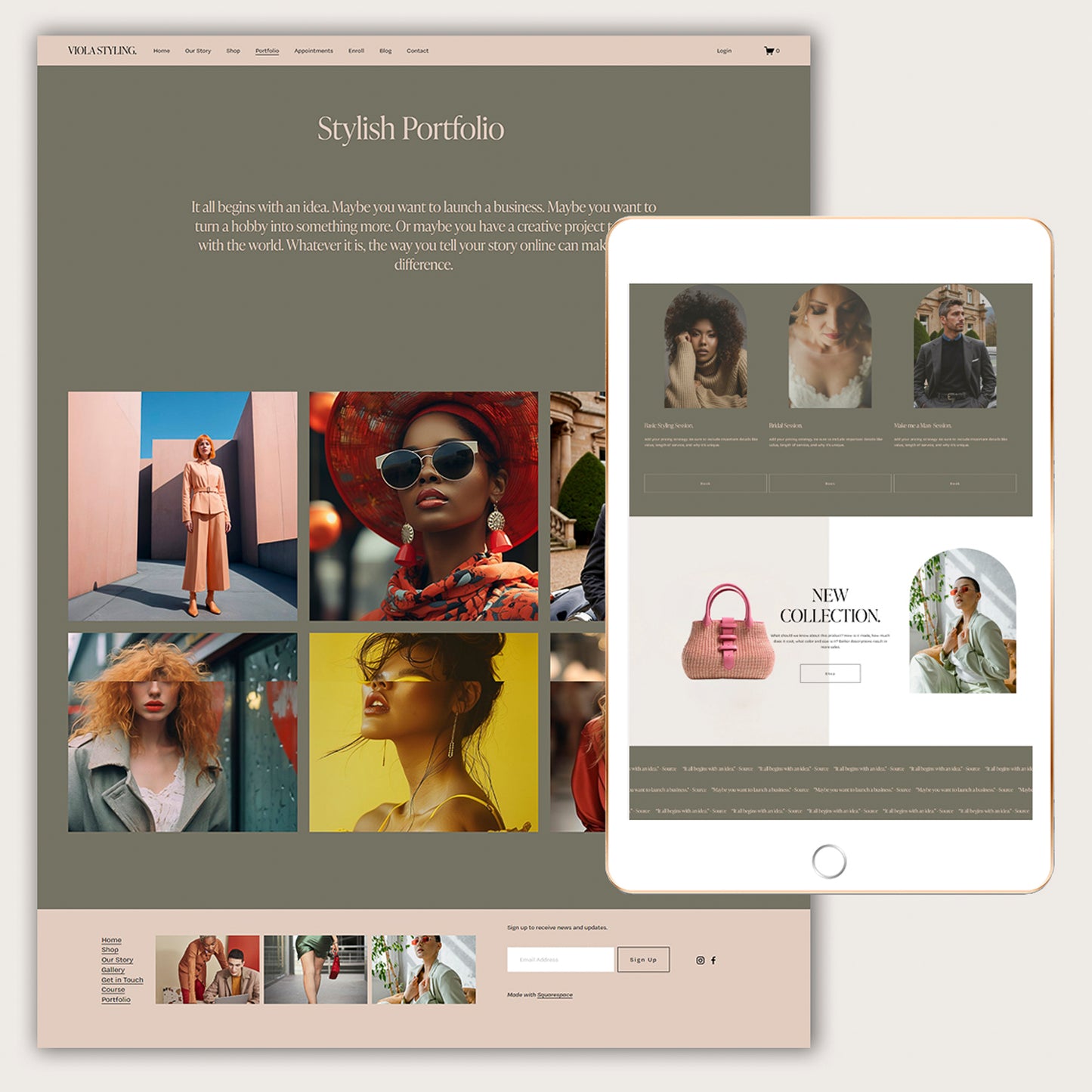 Squarespace Website Template for Coaching, Online Instructors, Stylists, and Creative Course Creators | Portfolio, Bookings, Appointments