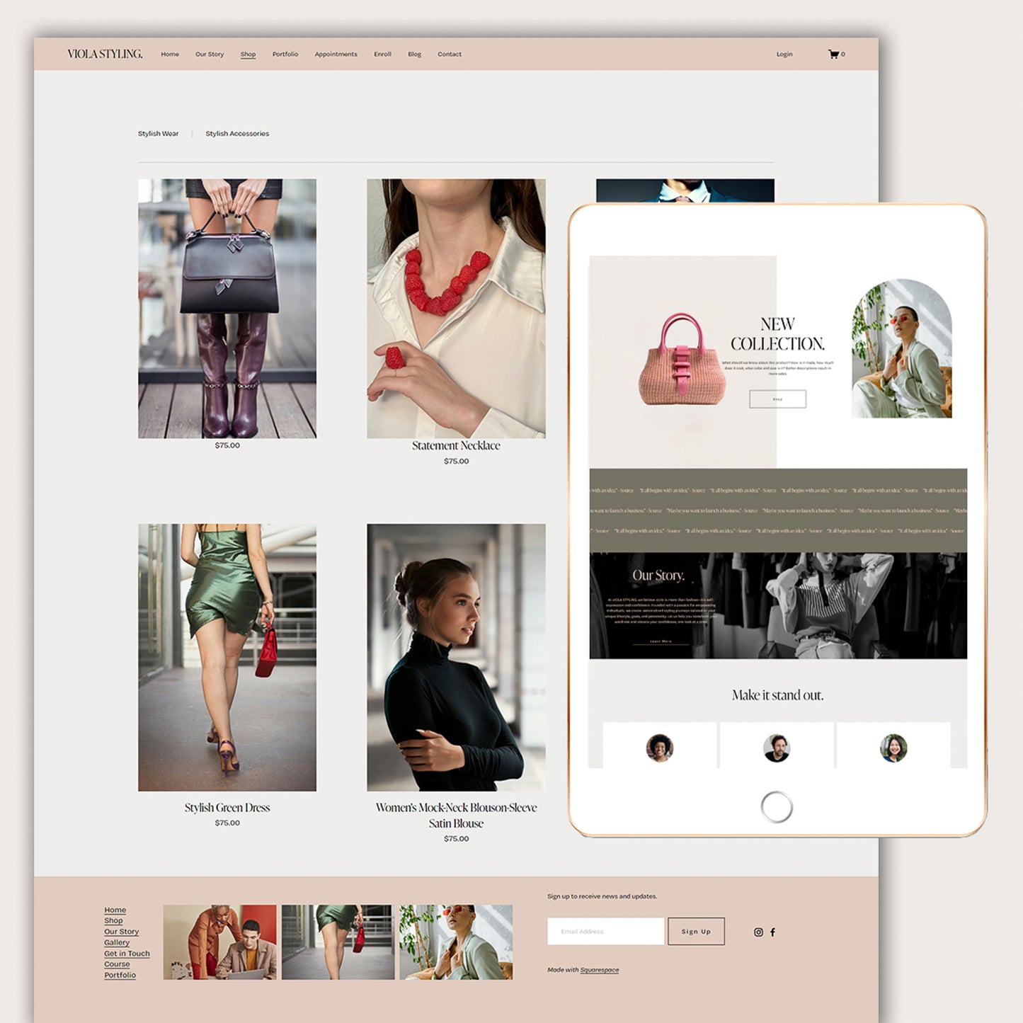 Squarespace Website Template for Coaching, Online Instructors, Stylists, and Creative Course Creators | Portfolio, Bookings, Appointments