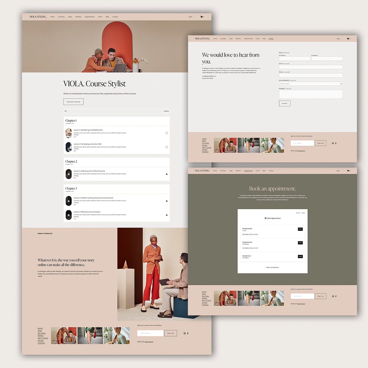 Squarespace Website Template for Coaching, Online Instructors, Stylists, and Creative Course Creators | Portfolio, Bookings, Appointments