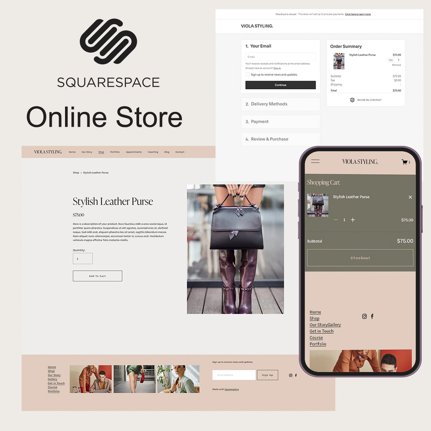 Squarespace Website Template for Coaching, Online Instructors, Stylists, and Creative Course Creators | Portfolio, Bookings, Appointments