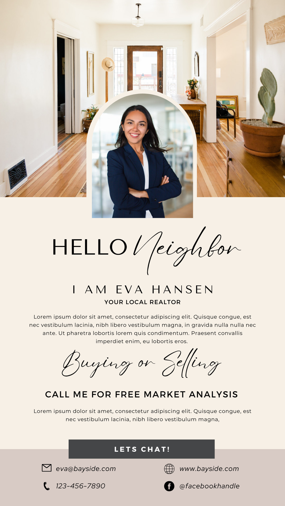 Realtor Digital Business Cards, Editable in Canva