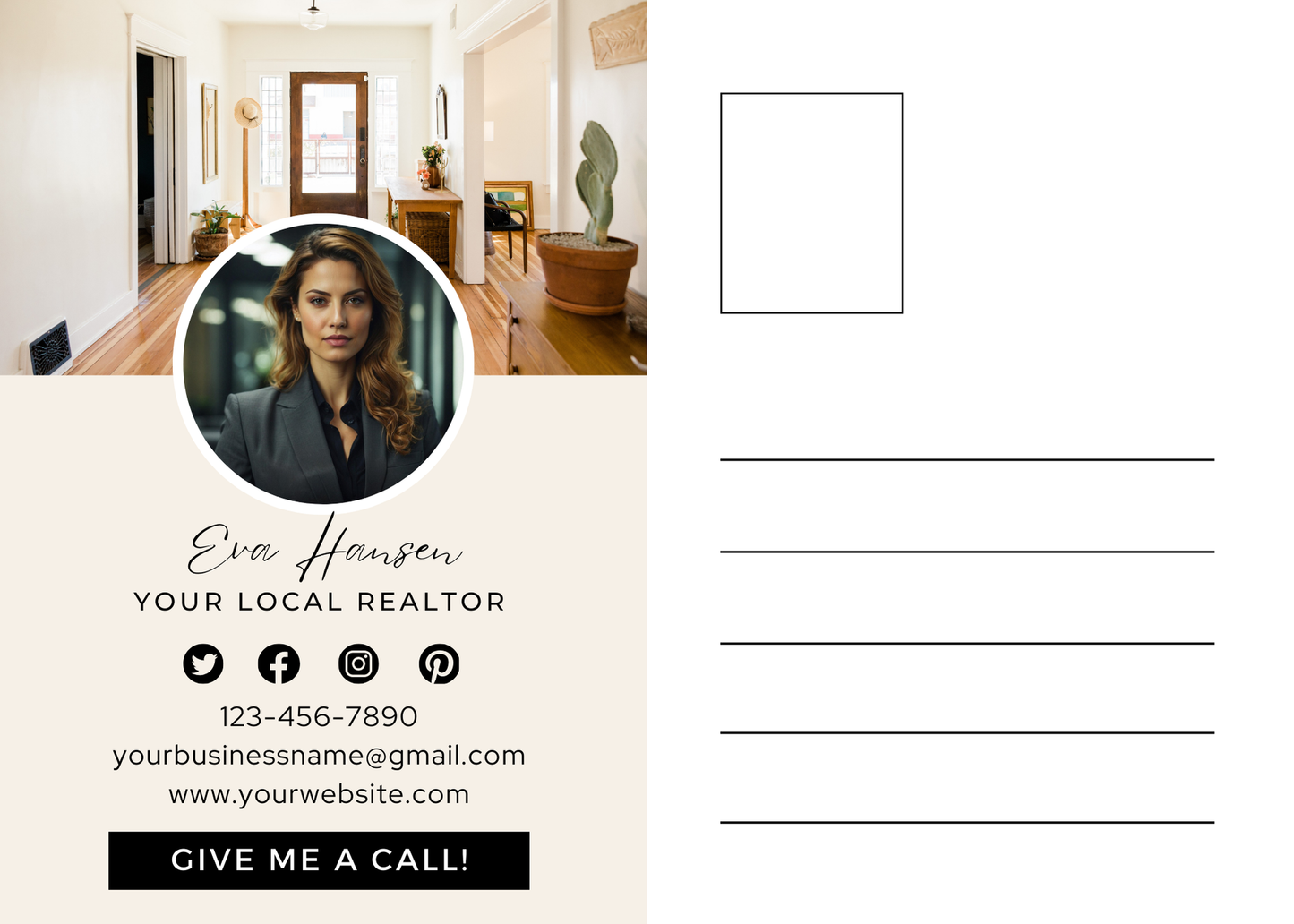 Realtor Post Cards Editable in Canva 5x7