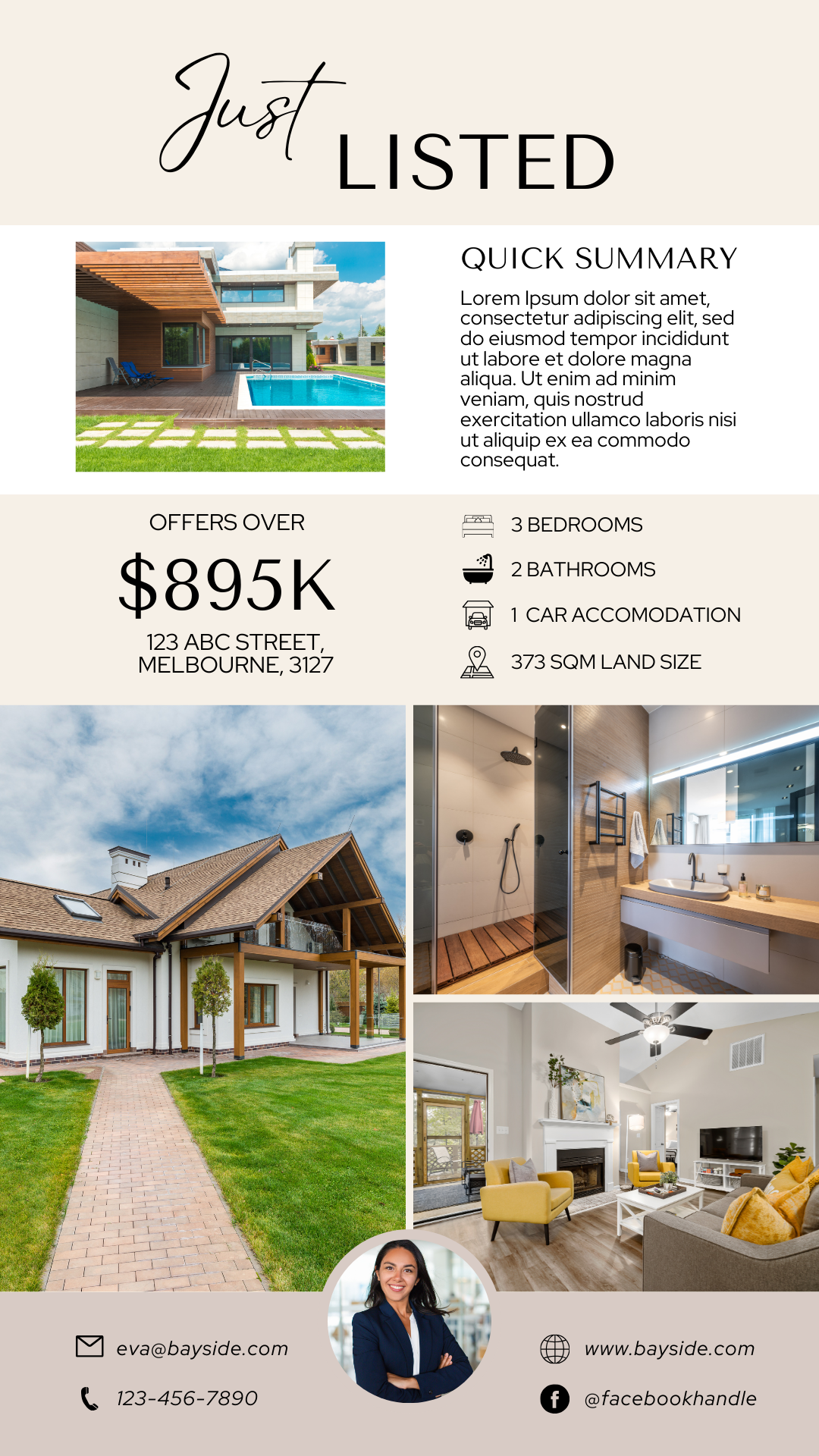 Realtor Digital Business Cards, Editable in Canva